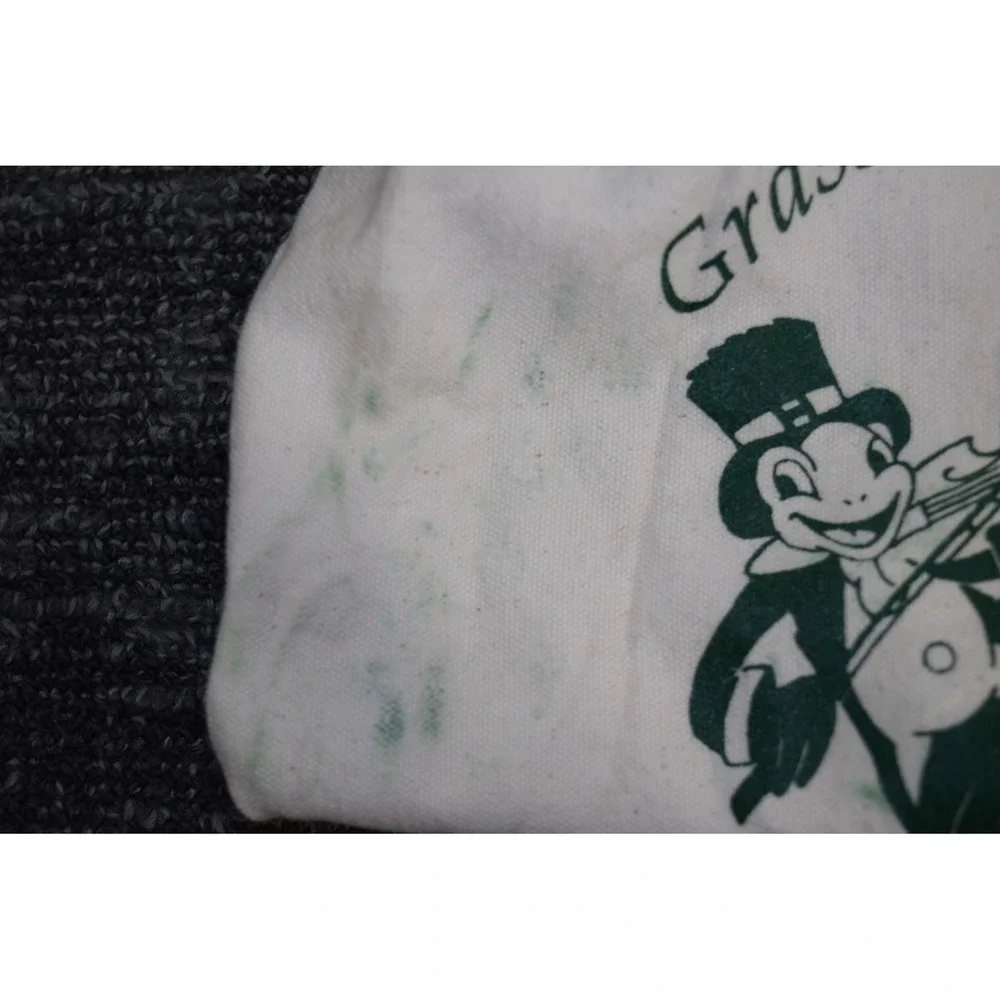 Grasshopper Green Preschool Canvas Tote Bag Ava 13x14 Kids School White Green